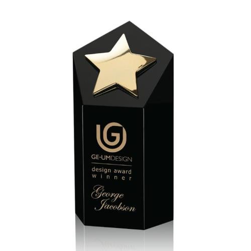 Recognition Awards - Crystal Awards - Dorchester Gold Star Award - Black