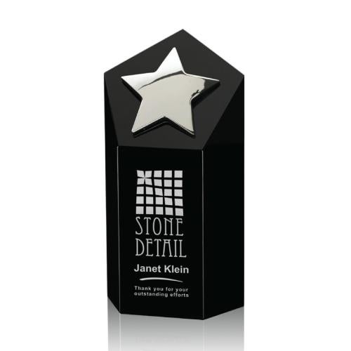 Recognition Awards - Crystal Awards - Dorchester Silver Star Award - Black