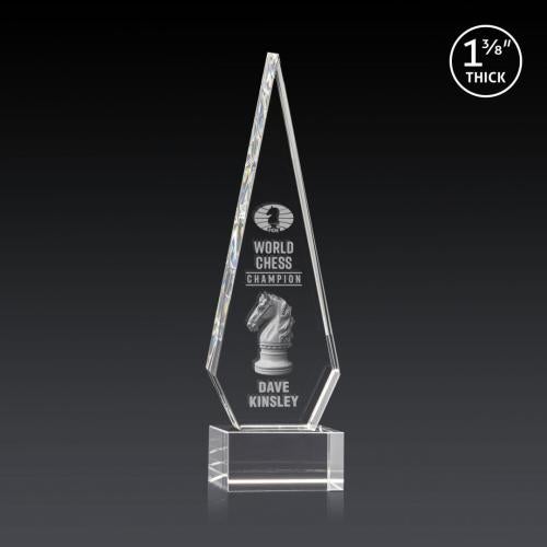 Recognition Awards - Crystal Awards - Springfield 3D Award on Hancock Base - Clear