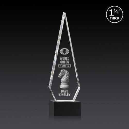 Recognition Awards - Crystal Awards - Springfield 3D Award on Hancock Base - Black