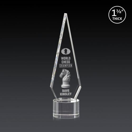 Recognition Awards - Crystal Awards - Springfield 3D Award on Marvel Base - Clear