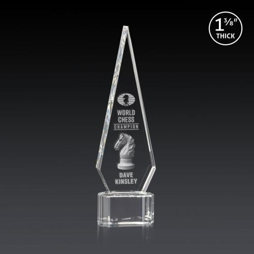 Recognition Awards - Crystal Awards - Springfield 3D Award on Paragon Base - Clear