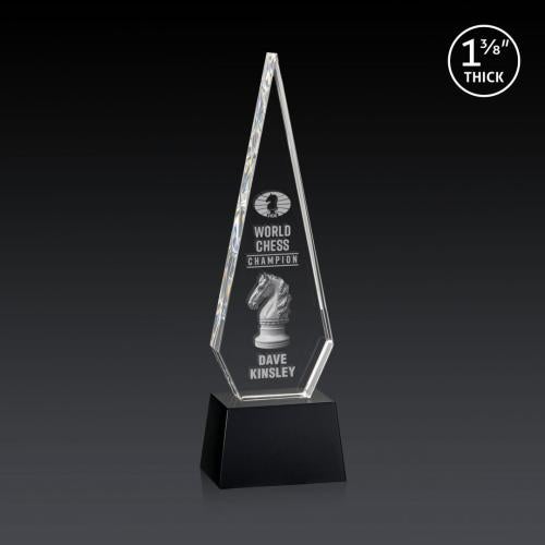 Recognition Awards - Crystal Awards - Springfield 3D Award on Robson Base - Black