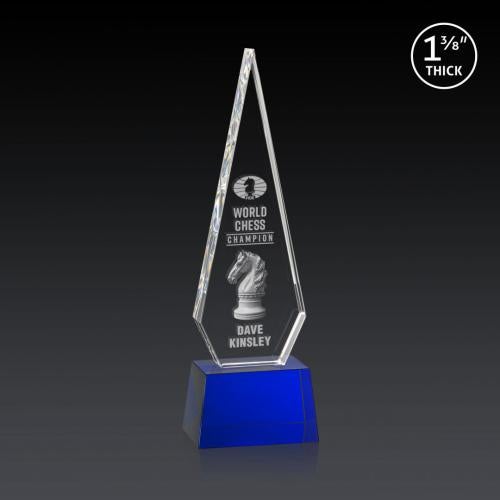 Recognition Awards - Crystal Awards - Springfield 3D Award on Robson Base - Blue