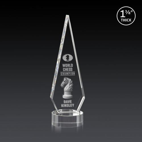 Recognition Awards - Crystal Awards - Springfield 3D Award on Stanrich Base - Clear