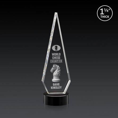 Recognition Awards - Crystal Awards - Springfield 3D Award on Stanrich Base - Black
