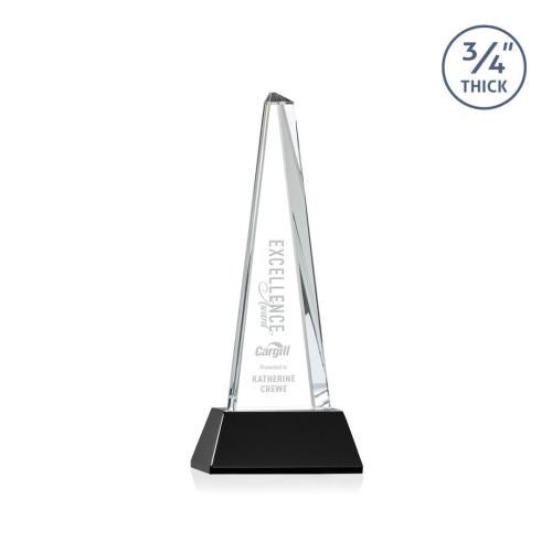 Recognition Awards - Crystal Awards - Majestic Tower Award on Newhaven Base - Black