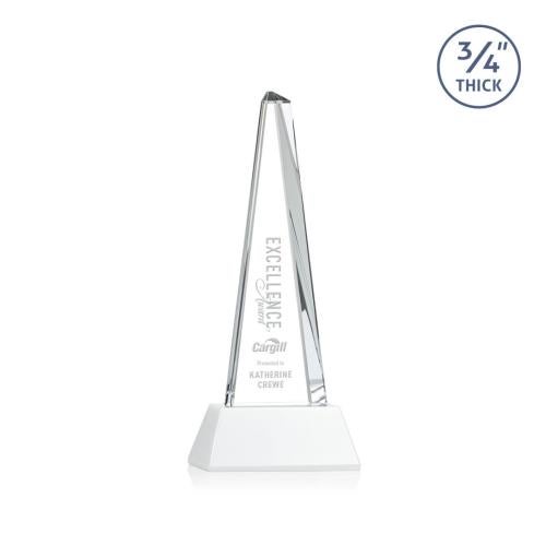 Recognition Awards - Crystal Awards - Majestic Tower Award on Newhaven Base - White