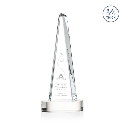 Recognition Awards - Crystal Awards - Majestic Tower Award on Alberton Base - Clear