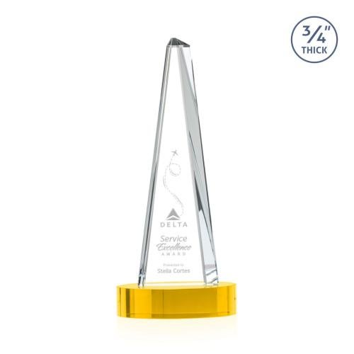 Recognition Awards - Crystal Awards - Majestic Tower Award on Alberton Base - Gold