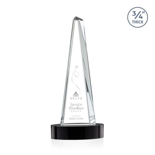 Recognition Awards - Crystal Awards - Majestic Tower Award on Alberton Base - Black
