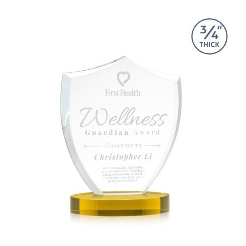 Recognition Awards - Crystal Awards - Scudo Shield on Alberton Base - Gold