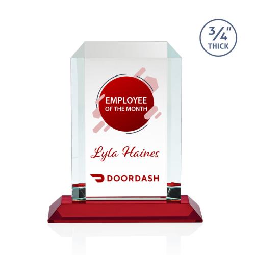 Recognition Awards - Crystal Awards - Dalton VividPrint™ Award - Red