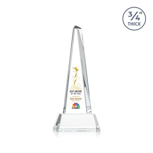 Recognition Awards - Crystal Awards - Majestic Tower VividPrint™ Award on Newhaven Base - Clear
