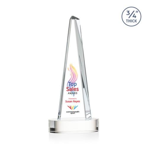 Recognition Awards - Crystal Awards - Majestic Tower VividPrint™ Award on Alberton Base - Clear