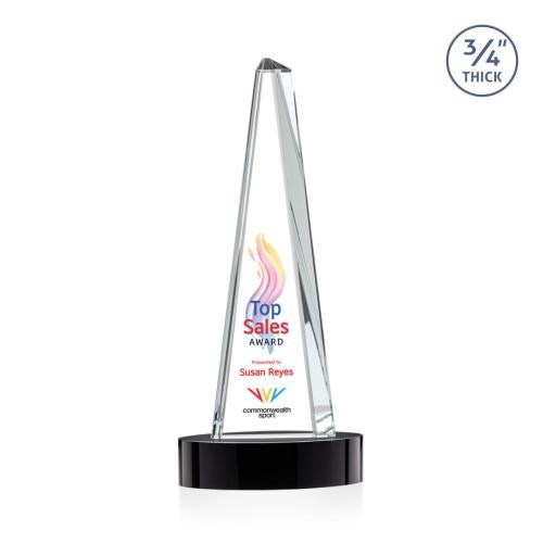 Recognition Awards - Crystal Awards - Majestic Tower VividPrint™ Award on Alberton Base -  Black