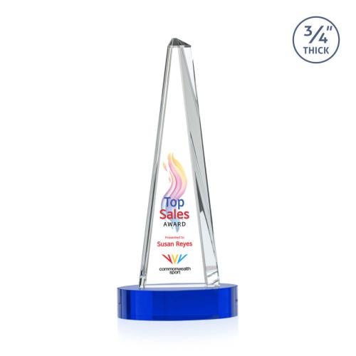 Recognition Awards - Crystal Awards - Majestic Tower VividPrint™ Award on Alberton Base -  Blue