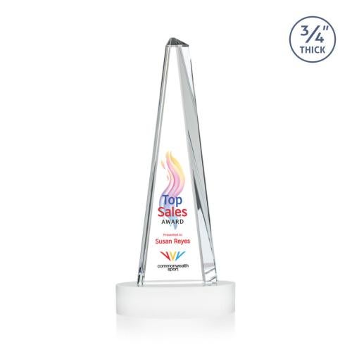 Recognition Awards - Crystal Awards - Majestic Tower VividPrint™ Award on Alberton Base - White