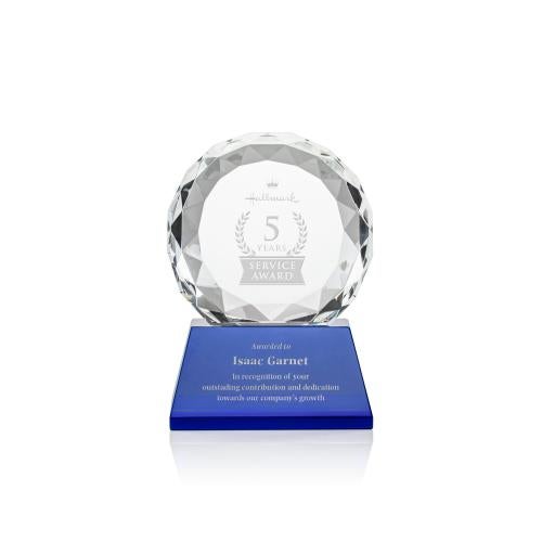 Recognition Awards - Crystal Awards - Seville Award on Entwhistle Base - Blue