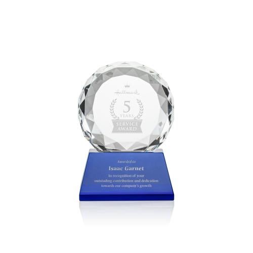 Recognition Awards - Crystal Awards - Seville Award on Newhaven Base - Blue