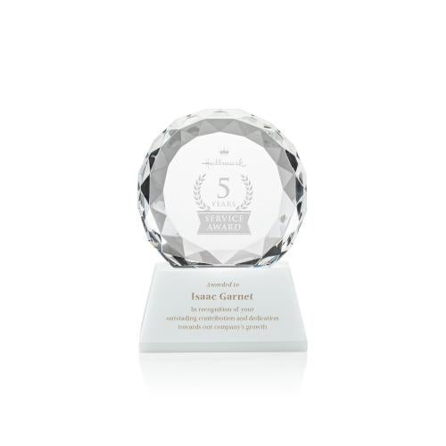 Recognition Awards - Crystal Awards - Seville Award on Entwhistle Base - White