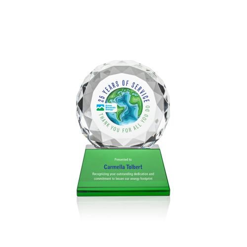 Recognition Awards - Crystal Awards - Seville VividPrint&trade; Award on Entwhistle Base - Green