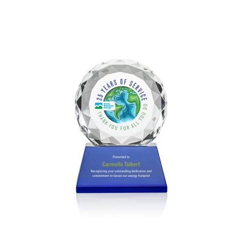 Recognition Awards - Crystal Awards - Seville VividPrint&trade; Award on Entwhistle Base - Blue