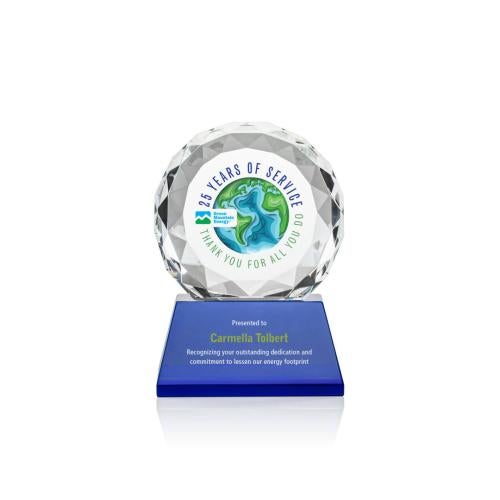 Recognition Awards - Crystal Awards - Seville VividPrint™ Award on Newhaven Base - Blue
