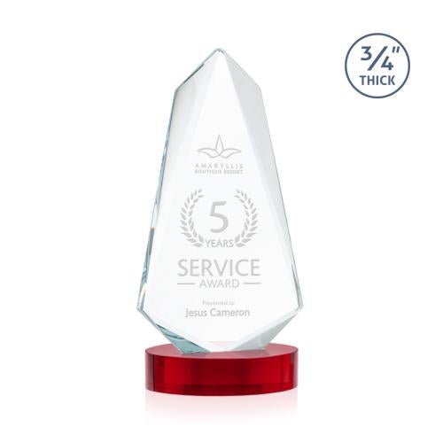 Recognition Awards - Crystal Awards - Sheridan Award on Alberton Base - Red