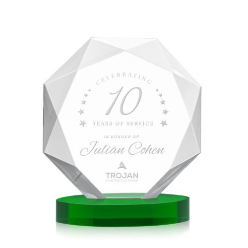 Recognition Awards - Crystal Awards - Kitchener Award on Alberton Base - Green