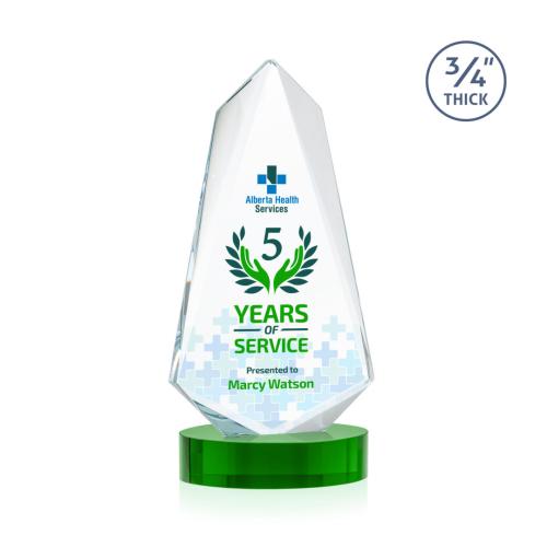 Recognition Awards - Crystal Awards - Sheridan VividPrint™ Award on Alberton Base - Green
