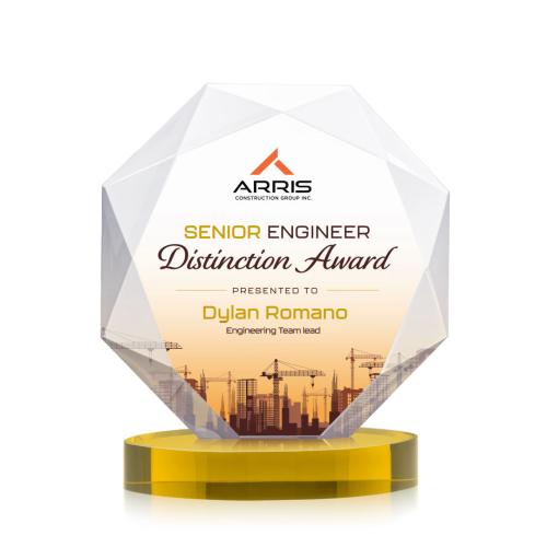 Recognition Awards - Crystal Awards - Kitchener VividPrint™ Award on Alberton Base - Gold