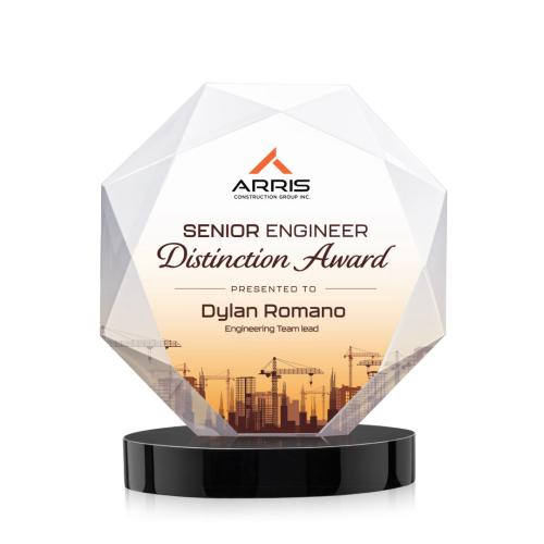 Recognition Awards - Crystal Awards - Kitchener VividPrint™ Award on Alberton Base - Black