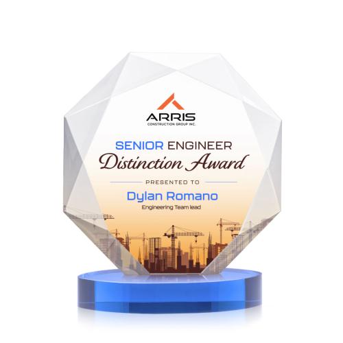 Recognition Awards - Crystal Awards - Kitchener VividPrint™ Award on Alberton Base - Sky Blue