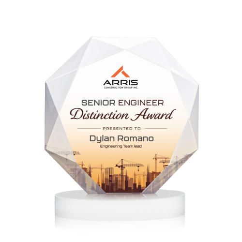 Recognition Awards - Crystal Awards - Kitchener VividPrint™ Award on Alberton Base - White