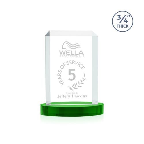 Recognition Awards - Crystal Awards - Dalton Award on Alberton Base - Green