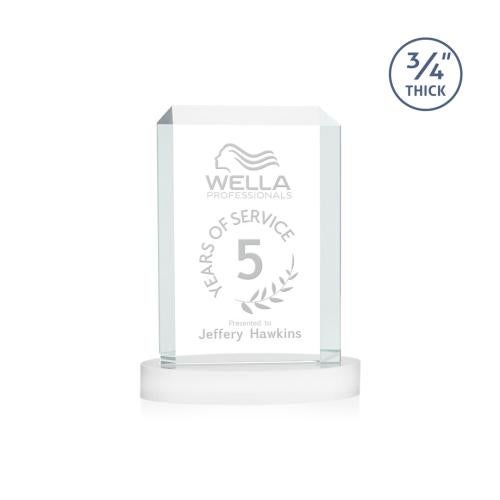 Recognition Awards - Crystal Awards - Dalton Award on Alberton Base  - White