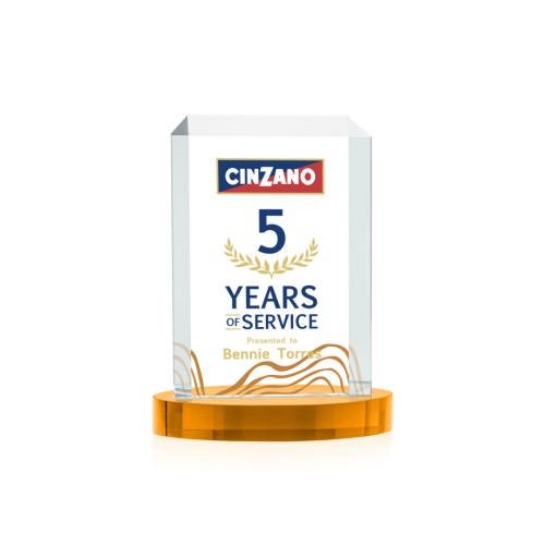 Recognition Awards - Crystal Awards - Dalton VividPrint™ Award on Alberton Base - Amber
