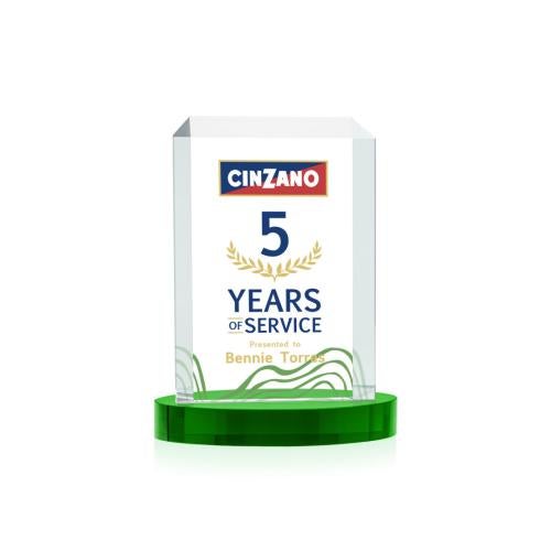 Recognition Awards - Crystal Awards - Dalton VividPrint™ Award on Alberton Base - Green