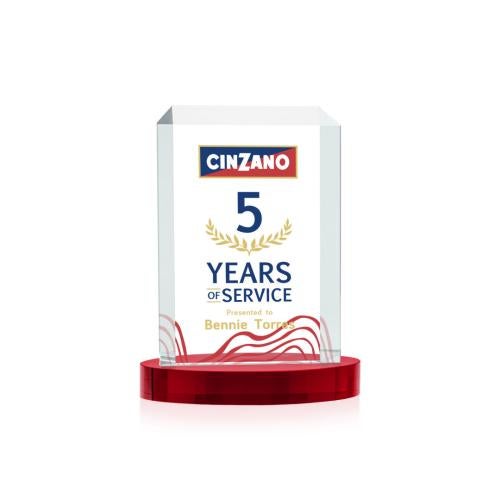 Recognition Awards - Crystal Awards - Dalton VividPrint™ Award on Alberton Base - Red