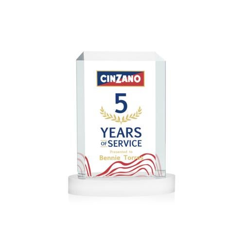 Recognition Awards - Crystal Awards - Dalton VividPrint™ Award on Alberton Base - White