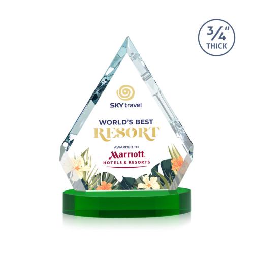 Recognition Awards - Crystal Awards - Apex VividPrint™ Award on Alberton Base - Green