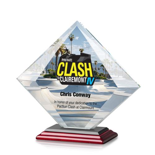 Recognition Awards - Crystal Awards - Teston VividPrint™ Award - Rosewood