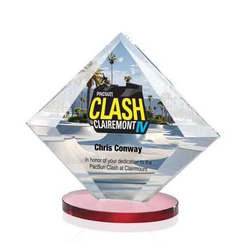Recognition Awards - Crystal Awards - Teston VividPrint™ Award - Red 