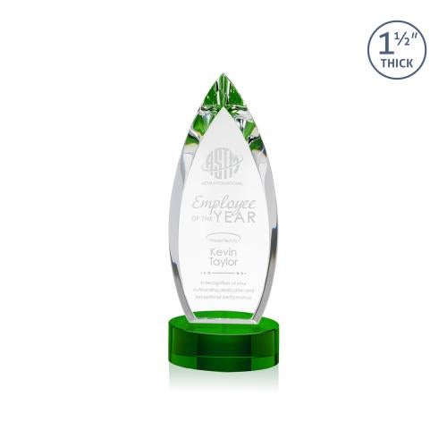 Recognition Awards - Crystal Awards - Fortier Award on Base - Green