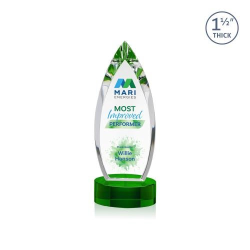 Recognition Awards - Crystal Awards - Fortier VividPrint&trade; Award on Base - Green