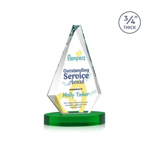 Recognition Awards - Crystal Awards - Windsor VividPrint™ Award on Alberton Base - Green