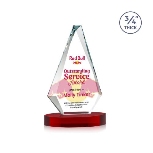 Recognition Awards - Crystal Awards - Windsor VividPrint™ Award on Alberton Base - Red
