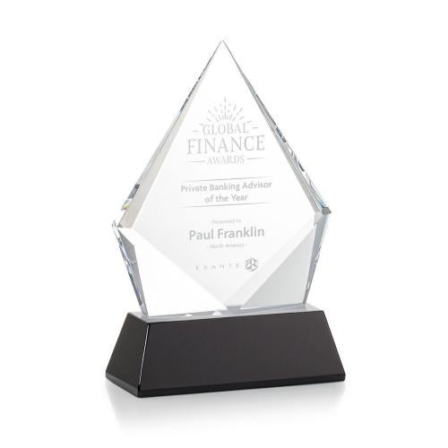 Recognition Awards - Crystal Awards - Shelton Award on Newhaven Base - Black