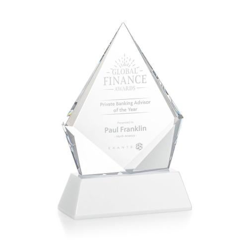 Recognition Awards - Crystal Awards - Shelton Award on Newhaven Base - White